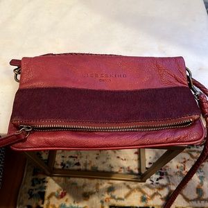 Liebeskind maroon leather crossbody bag